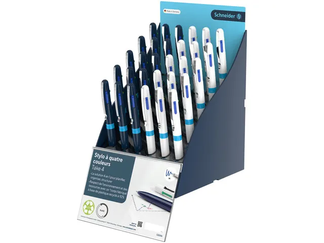 Stylo a bille Schneider Take 4 presentoir SIS contenant 30 pieces