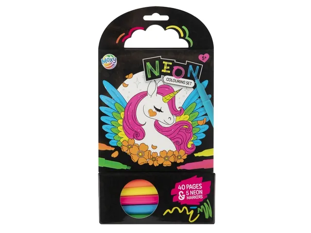 Colouring Book 15x15 cm 40 vel 5 neon markers