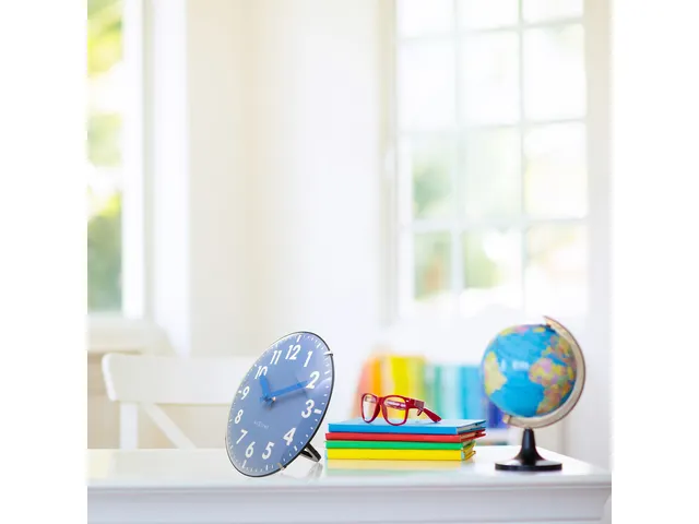 Tafelklok Nextime Duomo Mini 20 cm blauw gebolde glazen lens