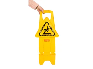 Waarschuwingsbord Meertalig Dubbelzijdig Geel 66cm Caution Wet Floor - 2