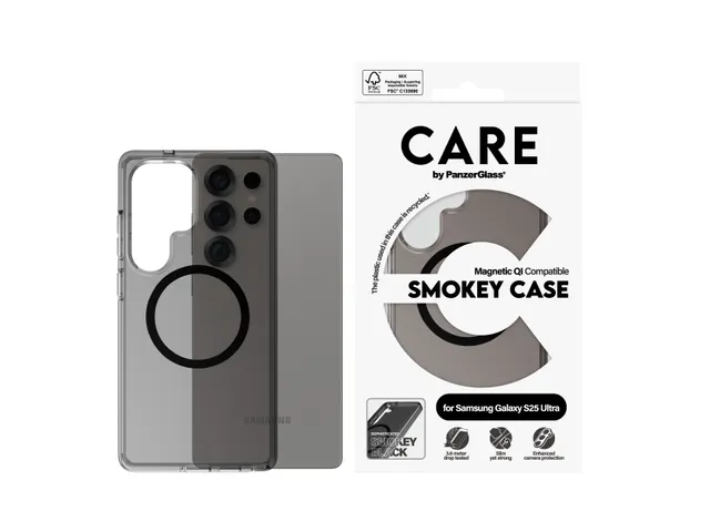PanzerGlass CARE by Smokey Case w. Black Qi Compatible Samsung G