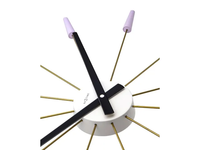 Wandklok NeXtime Plug Inn 58cm lavendel RVS