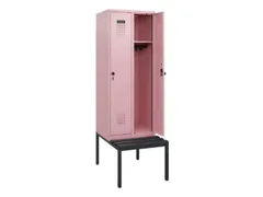 locker met bank,HxBxD 1950x600x815mm,2vak,vak B 300mm,draaigrendel