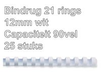 Bindrug Fellowes 12mm 21-Rings A4 Wit 25 Stuks