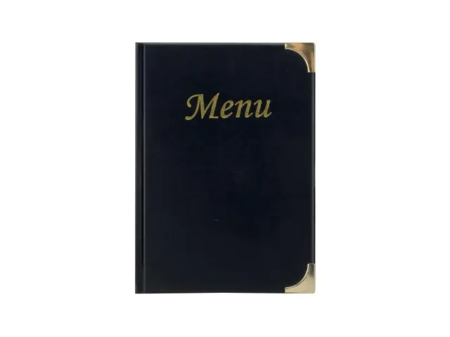 Menukaart Securit A5 4 tas zwart lederlook