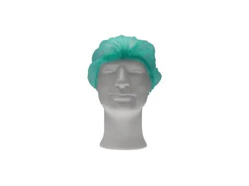 Pp Haarnet Non Woven Baret Groen 53Cm 'clip Cap' maat L 1000 Stuks