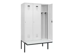 locker met bank,voor scheiding van kleding,HxBxD 2120x1200x815mm,3vak