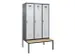 locker met bank,voor scheiding van kleding,HxBxD 2120x1200x815mm,3vak