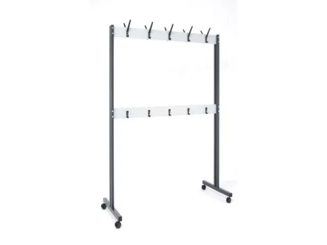 garderoberek,verrijdbaar,HxD 1800x600mm,4zwenkwielen,staal/alu,1000 mm