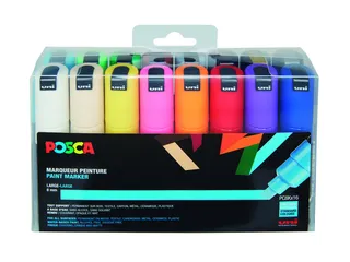 Verfstift Posca PC8K Brede punt 8mm schuin 16st assorti - 2