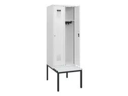 locker met bank,HxBxD 1950x600x815mm,2vak,vak B 300mm,cilinderslot