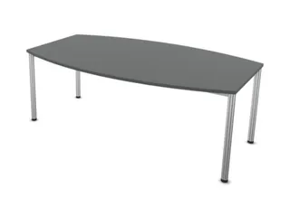 vergadertafel,HxBxD 740x2000x1200mm,vatvormig,MS-donkergrijs - 1