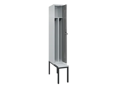 locker met bank,voor scheiding van kleding,HxBxD 2120x300x815mm,1vak