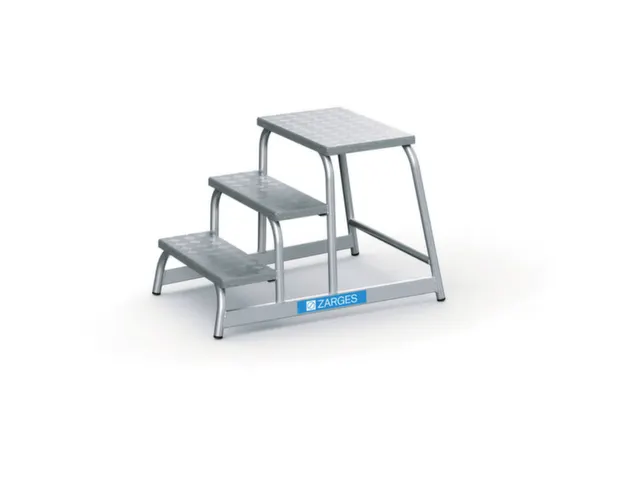 machine-opstapje bordes H 600mm 3treden aluminium