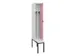 locker met bank,voor scheiding van kleding,HxBxD 2120x300x815mm,1vak