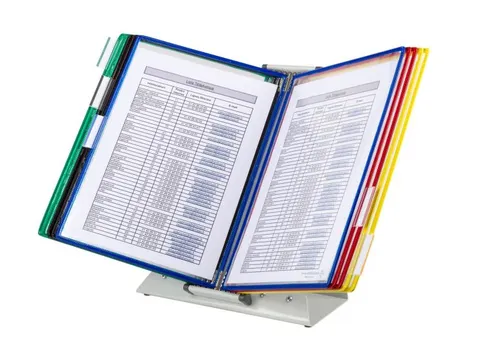 Zichtpanelensysteem Tarifold Bureauset A4 Grijs met 10 tassen Assorti