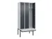 locker met bank,voor scheiding van kleding,HxBxD 2120x900x815mm,3vak