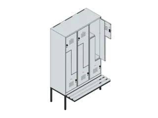 Z-garderobekast,HxBxD 2120x1200x815mm,6vak,vak B 400mm,draaigrendel - 3