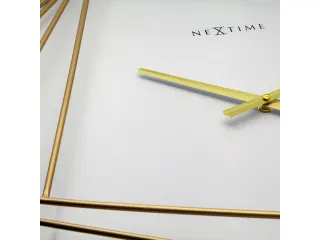 Wandklok Nextime groot 85x85cm metaal goud/wit Turning Time - 6