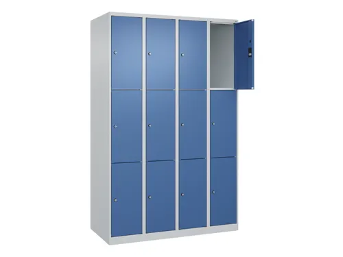 lockerkast,HxBxD 1850x1200x500mm,4x3vakken,vak B 300mm,cil.-slot