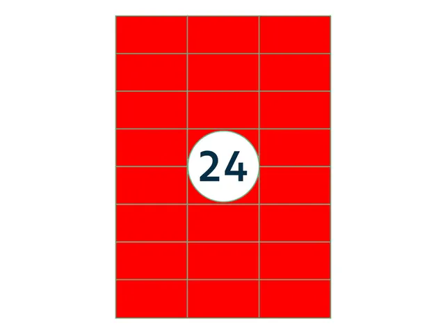 Etiquette Rillprint 70x37mm rouge fluo 2400 étiquettes