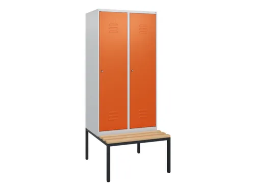 locker met bank,HxBxD 1950x800x815mm,2vak,vak B 400mm,cil.-slot