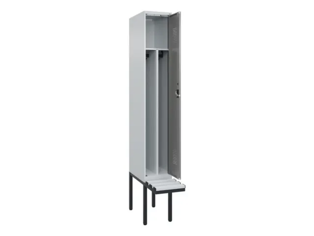 locker met bank,voor scheiding van kleding,HxBxD 2120x300x815mm,1vak