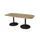 Linesto vergadertafel 200x100 deens ovaal honey castello 25mm zwart
