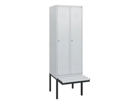 locker met bank,HxBxD 1950x600x815mm,2vak,vak B 300mm,cil.-slot