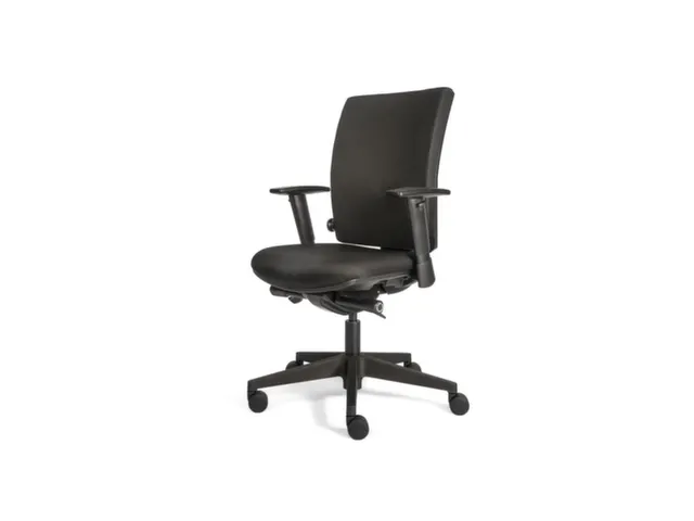 Bureaustoel Zwart Stof Synchroonmechaniek Met Verstelbare Armleuningen