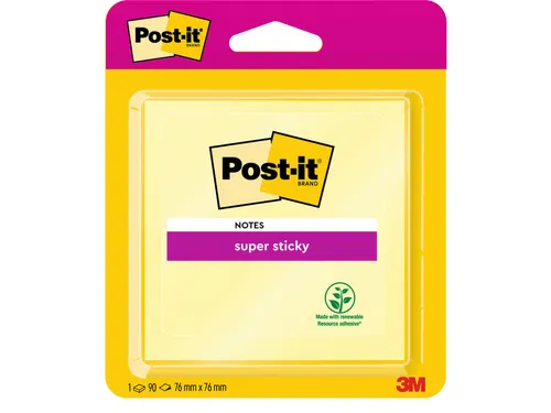 Memoblok Post-it 6920 Super Sticky 76x76mm geel