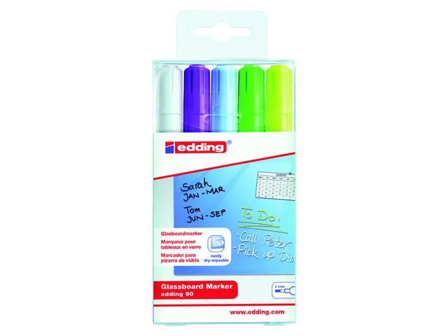 Marqueur edding 90 tableau en verre assorti inclus blanc