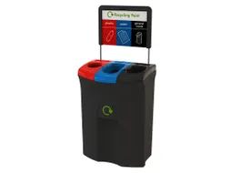 Recycling Unit Meridian 110 Liter Triple Hole/open/open Zwart