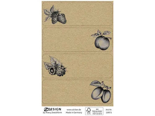 Huishoudetiket Z-design Home pakje a 2 vel vruchten
