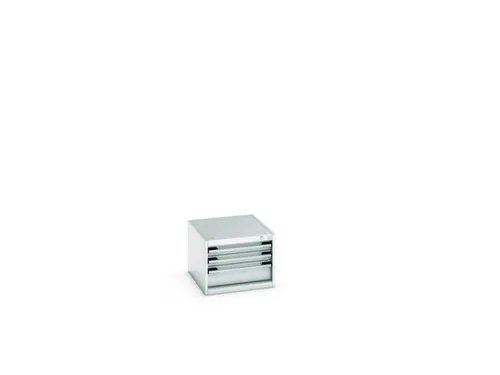 ladekast HxBxD 400x525x650mm 3laden RAL7035 front RAL7035