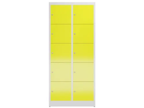 lockerkast,HxBxD 1800x800x500mm,2x5vakken,cil.-slot,romp RAL7035