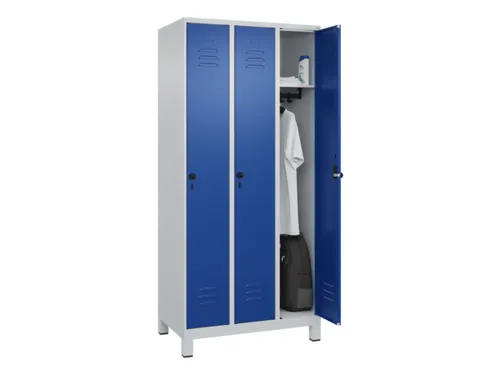 locker,HxBxD 1950x900x500mm,3vak,vak B 300mm,draaigrendel,voeten