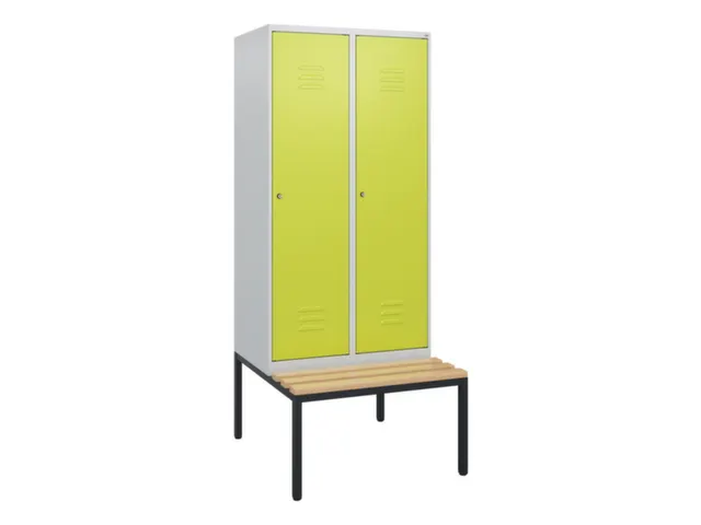 locker met bank,HxBxD 1950x800x815mm,2vak,vak B 400mm,cil.-slot