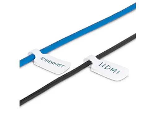 9cm Kabel Labels klittenband wit 100 stuks