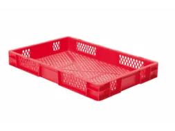 Euronorm-stapelbak 14.5l 75x600x400mm Wanden/bodem Opengewerkt Rood
