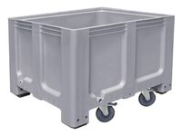 Stapelcontainer Pe 760x1200x1000mm 610 liter 4 Zwenkwielen Antraciet