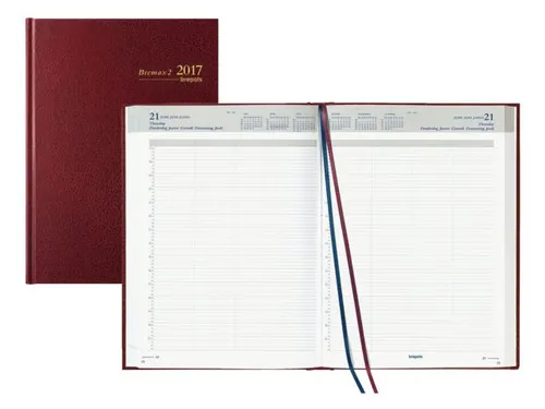 Agenda 2027 Brepols Bremax Santex A4 1dag/2pag 8 kolommen bordeaux