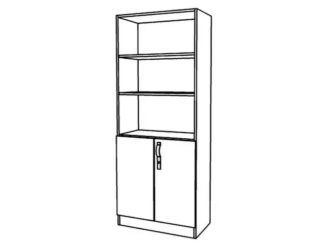 Armoire Mixte 4Tablettes 5Niveaux Classeurs Poignée Bande