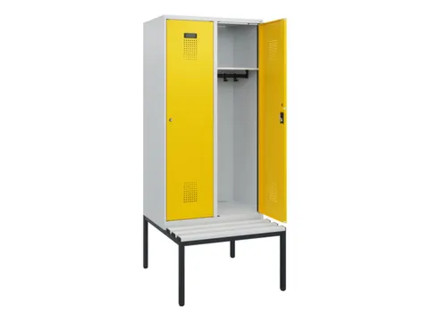 locker met bank,HxBxD 1950x800x815mm,2vak,vak B 400mm,cilinderslot