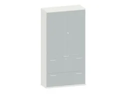 Kantoorkast 1920x1000x430mm Decor Romp Wit Decor Front Lichtgrijs