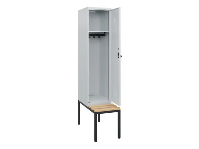 locker met bank,HxBxD 1950x400x815mm,1vak,vak B 400mm,draaigrendel