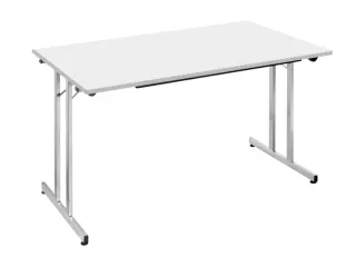 Klaptafel Vrijstaand 140x80 Cm Onderstel Aluminium Blad Lichtgrijs - 1
