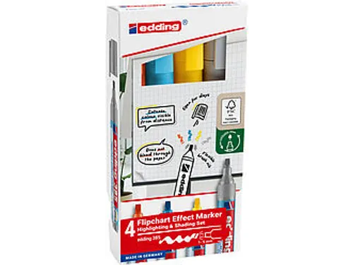 Edding 385 Flipchart effect marker Assorti 4 stuks