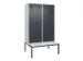 locker met bank,voor scheiding van kleding,HxBxD 2120x1200x815mm,4vak