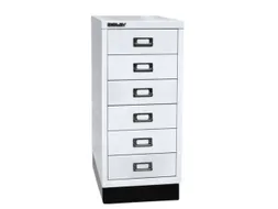 kantoor-ladekast HxBxD 670x279x380mm 6 laden romp verkeerswit staal
